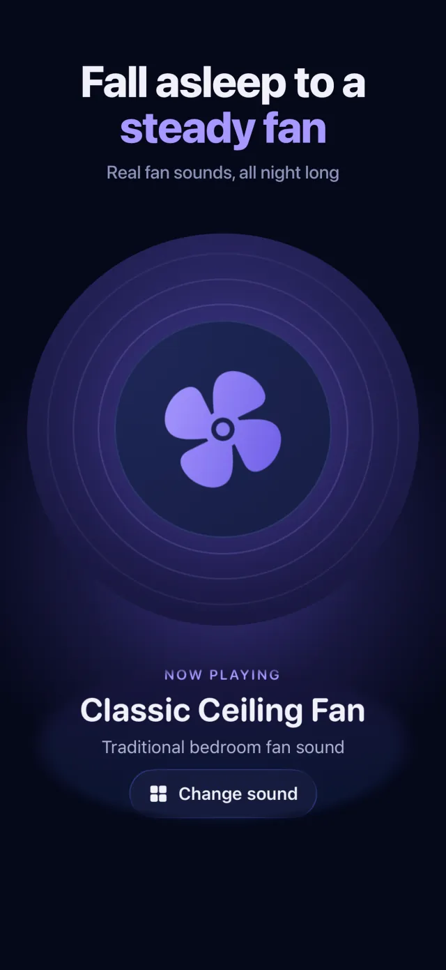 Fall asleep to a steady fan: Fan Noise playing Classic Ceiling Fan, real fan sounds all night long