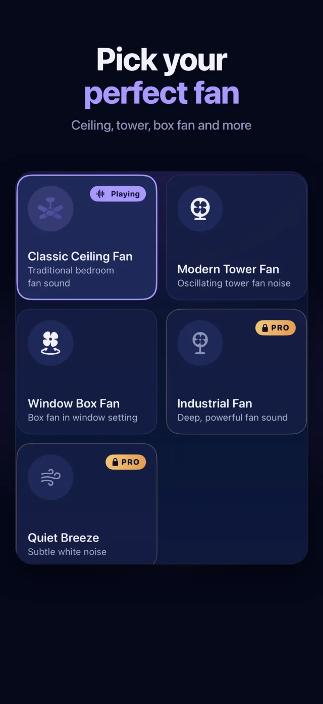 Pick your perfect fan: ceiling, tower, window box, industrial and quiet breeze fan sounds