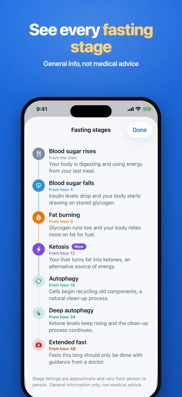 Fasting stages from blood sugar to ketosis and autophagy