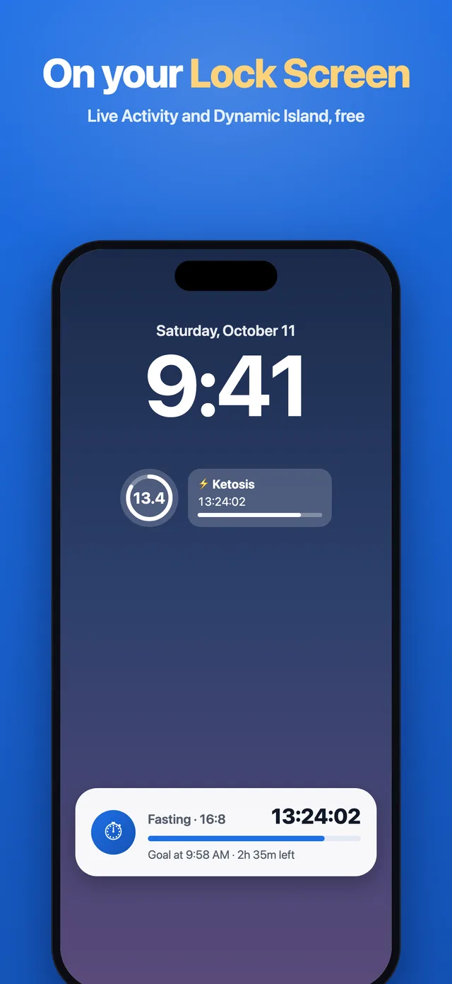 Fasting Live Activity and widgets on the iPhone Lock Screen